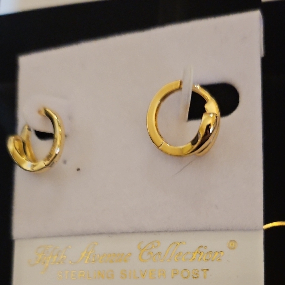 Gold Crescent Hoop Earrings Minimalist Design